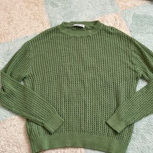 mango green knit sweater